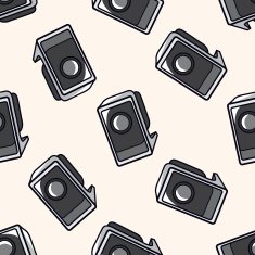 Computer-related equipment speaker cartoon seamless pattern background