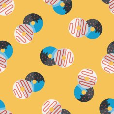 donut flat icon eps10 seamless pattern background N6
