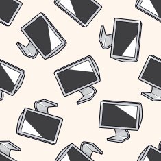 Computer-related equipment destop cartoon seamless pattern background