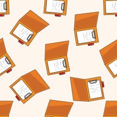 stationery document cartoon seamless pattern background
