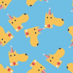 dog birthday flat icon eps10 seamless pattern background N4