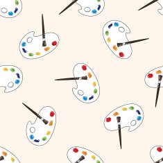 stationery color palette cartoon seamless pattern background