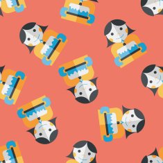 happy birthday girl flat icon eps10 seamless pattern background N3