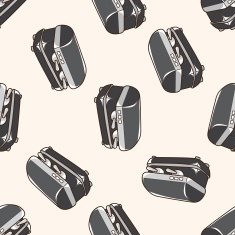 coffee machine cartoon seamless pattern background N4