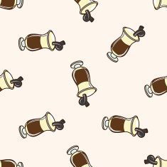 iced drink cartoon seamless pattern background