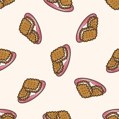 cookies cartoon seamless pattern background N6