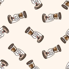 coffee machine cartoon seamless pattern background N5