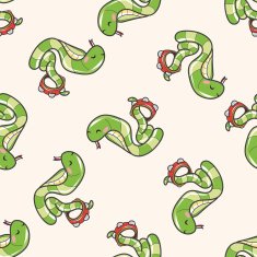 animal snake playing instrument cartoon seamless pattern background