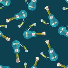 guitar flat icon eps10 seamless pattern background N4