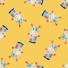 Giraffe hand puppet flat icon eps10 seamless pattern background