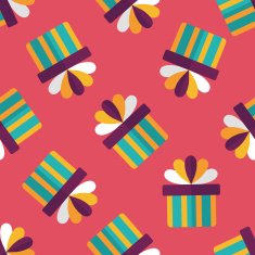 Gift flat icon eps10 seamless pattern background N13