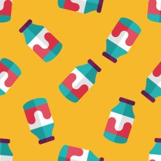 milk flat icon eps10 seamless pattern background