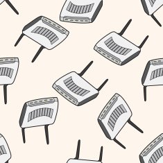 Computer-related equipment wireless sharing device cartoon seamless pattern background