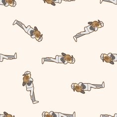 baseball exercise cartoon seamless pattern background