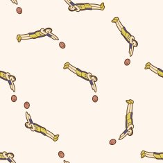 baketball exercise cartoon seamless pattern background