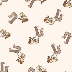 running exercise cartoon seamless pattern background