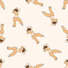 dancer cartoon seamless pattern background N19