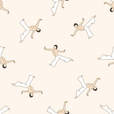 dancer cartoon seamless pattern background N21