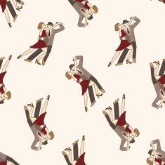 dancer cartoon seamless pattern background N22
