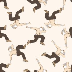 dancer cartoon seamless pattern background N23
