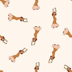 dancer cartoon seamless pattern background N25