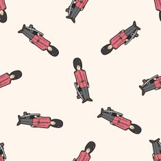 Queen's Guard cartoon seamless pattern background