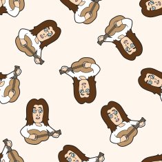 singer cartoon seamless pattern background