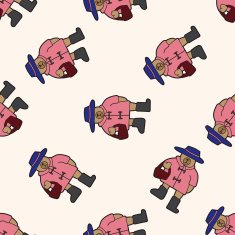 bear cartoon seamless pattern background N8