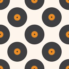 rock music disk cartoon seamless pattern background