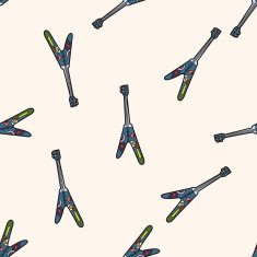 rock music etricity guitar cartoon seamless pattern background