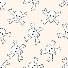 rock music logo skull cartoon seamless pattern background