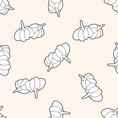 vegetable theme garlic cartoon seamless pattern background