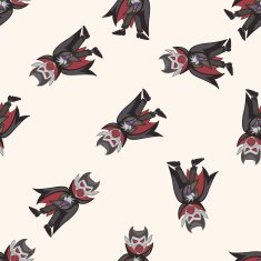 bizarre monster vampire cartoon seamless pattern background