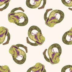 bizarre monster snake cartoon seamless pattern background
