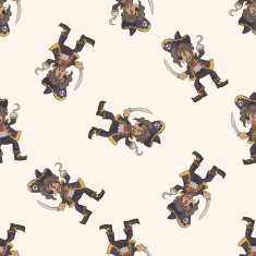 pirate cartoon seamless pattern background N51