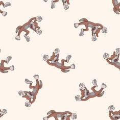 Bizarre monster fox cartoon seamless pattern background free image download