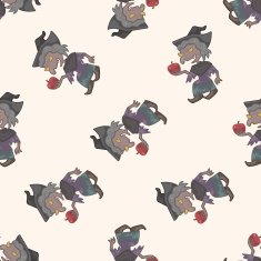 bizarre monster witch cartoon seamless pattern background