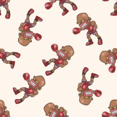 boxer cartoon seamless pattern background N44