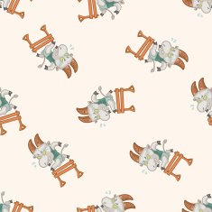 Animal goat doing sports cartoon seamless pattern background