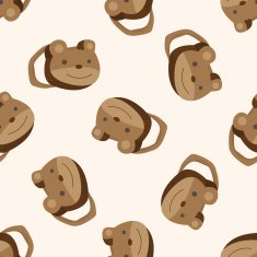 baby travel bear bag cartoon seamless pattern background N2