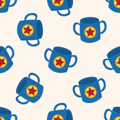 baby cup cartoon seamless pattern background N2