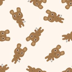 animal bear playing instrument cartoon seamless pattern background N7