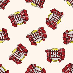 rock style logo cartoon seamless pattern background