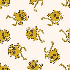 rock style necklace cartoon seamless pattern background N2