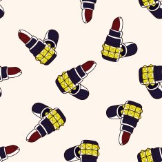rock style lipstick cartoon seamless pattern background
