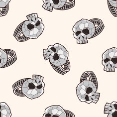 rock style ring cartoon seamless pattern background