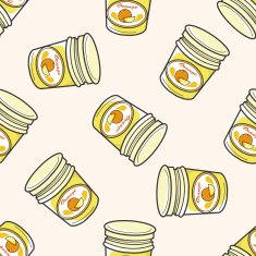 orange jam cartoon seamless pattern background