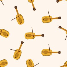 music violin cartoon seamless pattern background N2