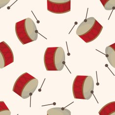music drum cartoon seamless pattern background N2
