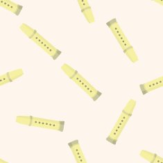 music flute cartoon seamless pattern background N4